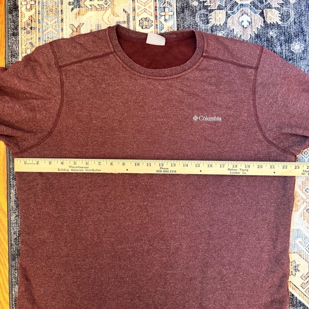 Columbia Men's Pullover Crewneck Maroon Long Sleeve Sweatshirt Size Medium - Picture 6 of 8